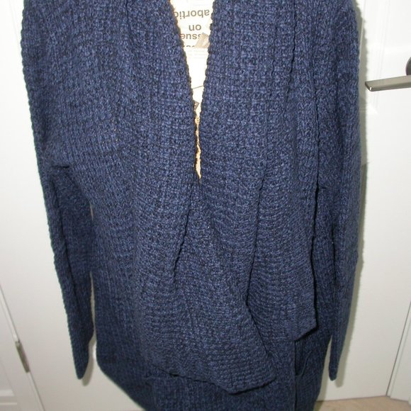 Dark Blue Chunky Shawl Collar Cardigan - Picture 4 of 7